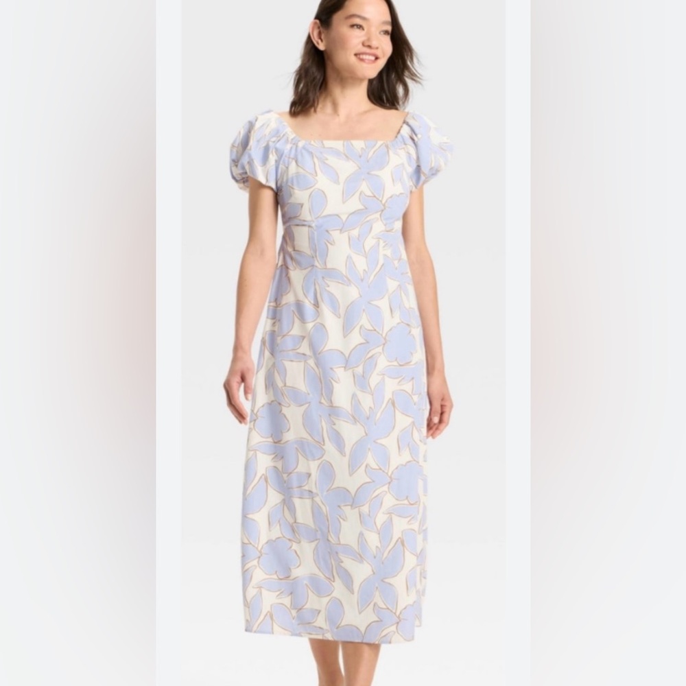 A New Day Purple and Cream Midi Dress